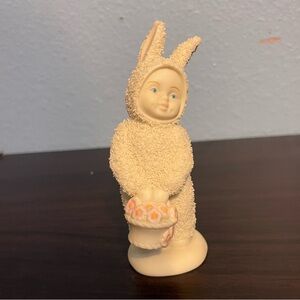 Dept 56 Snowbaby Bunny w/Basket of Flowers